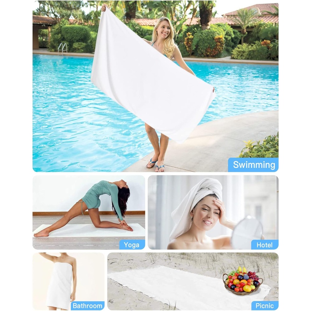 1pc Beach Towel Pure White Tow - Golf Towel 评论和价格