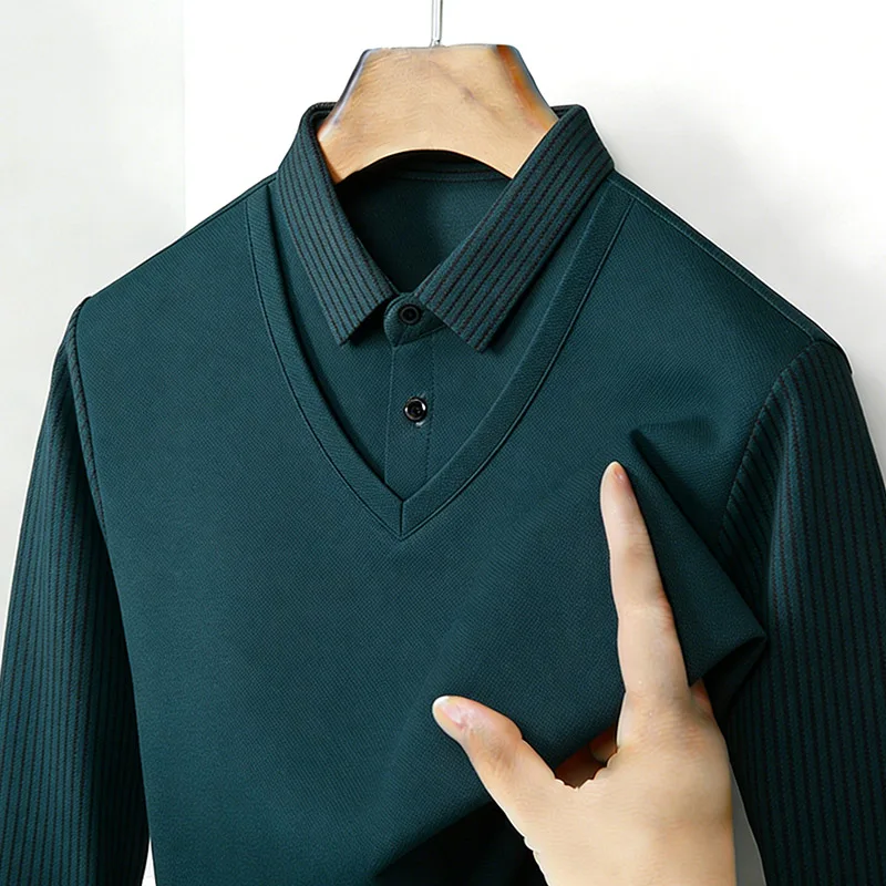Men's Fake Two Piece Shirt Col - Golf Tees 评论和价格